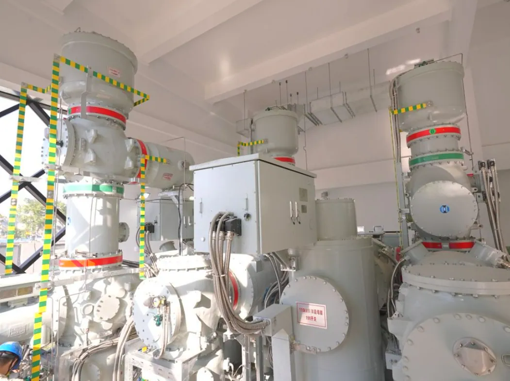 Sieyuan 145kV SF6-Free Gas-Insulated Switchgear installed in a substation.