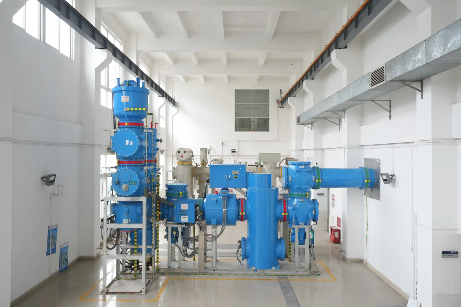Sieyuan 145kV SF6-Free Hybrid Gas-Insulated Switchgear installed in a substation.