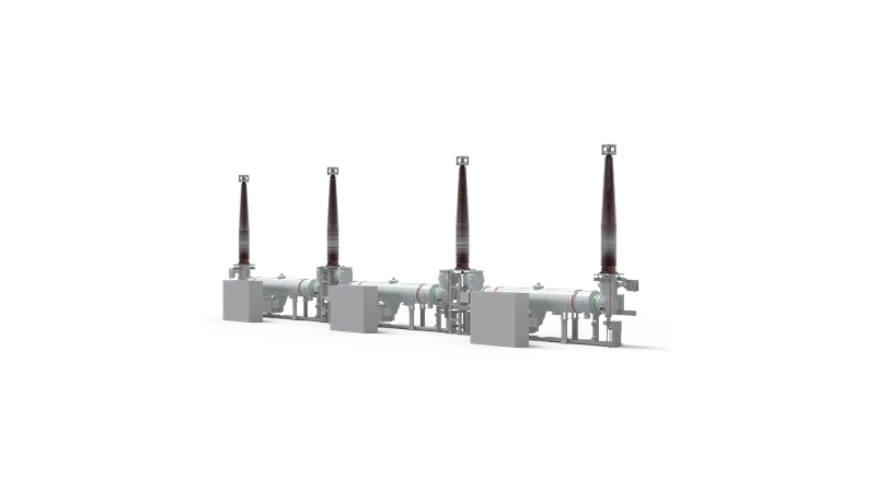 3D render of a Sieyuan 550kV Hybrid Gas-Insulated Switchgear &mdash; Bay Configuration.