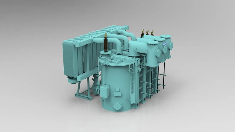 3D render of a Sieyuan Gas-Insulated Power Transformer.