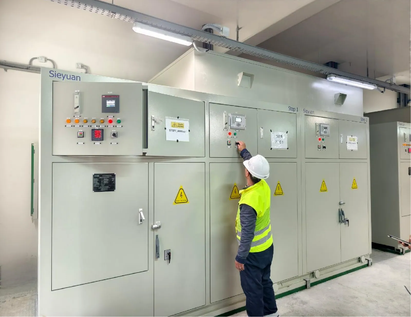 Sieyuan Cabinet-type Capacitor Bank installed on site.