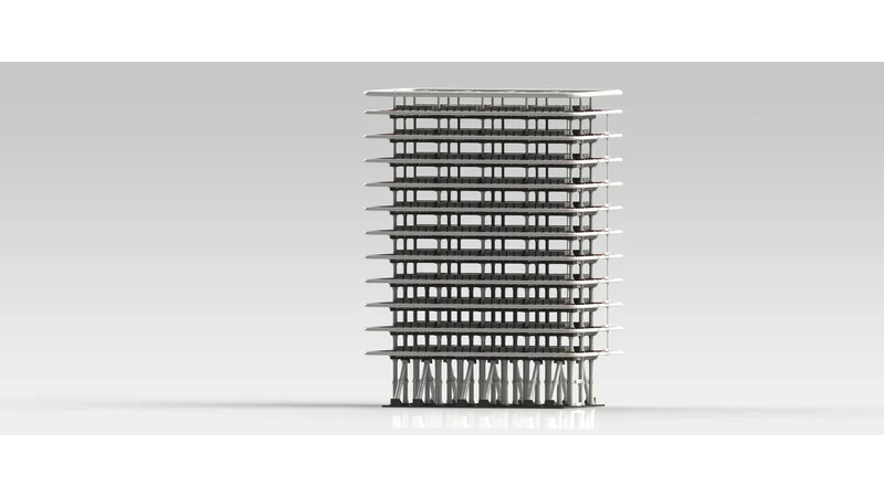 3D render of a Sieyuan Pulse Capacitor Tower.