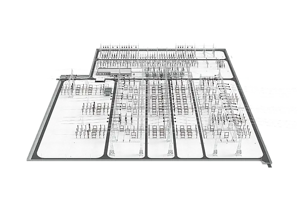 Render of Sieyuan Electric 500kV EPC Substation