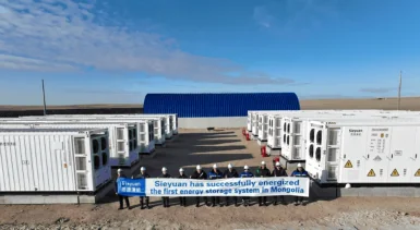 Team celebrating the first grid-forming energy storage system energized in Mongolia