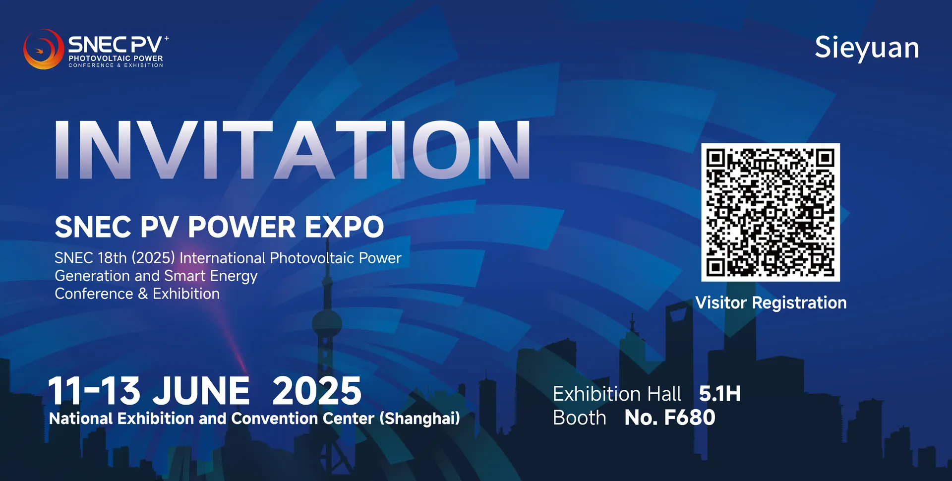 Sieyuan invitation to SNEC PV Power Expo 2025 in Shanghai, Hall 5.1H Booth F680