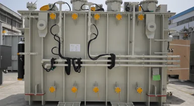 Side view of a 220 kV shunt reactor built for CELEC EP Transelectric in Ecuador