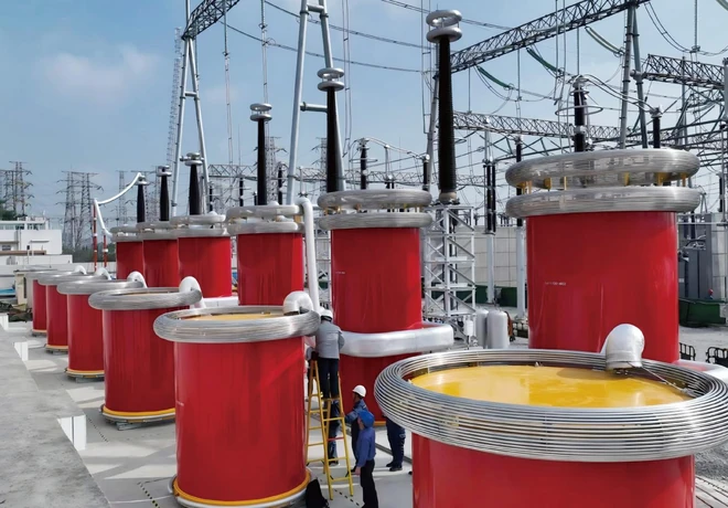 HV AC resonant test power supply and reactor set up for on-site cable testing