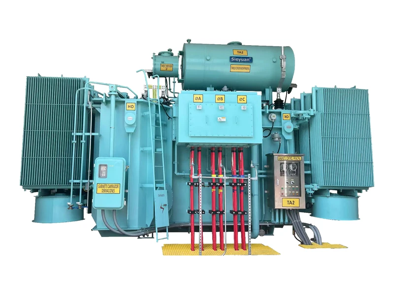 Natural ester liquid-immersed transformer with conservator tank and control cabinets